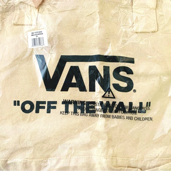 Vans “Off The Wall” Canvas Zippered Tote Bag NIB - Picture 1 of 3